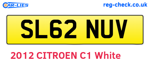 SL62NUV are the vehicle registration plates.