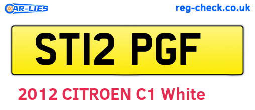 ST12PGF are the vehicle registration plates.
