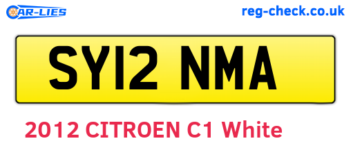 SY12NMA are the vehicle registration plates.