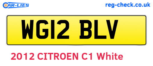 WG12BLV are the vehicle registration plates.