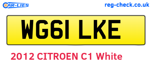 WG61LKE are the vehicle registration plates.