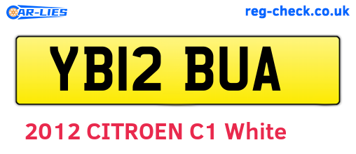 YB12BUA are the vehicle registration plates.