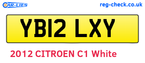 YB12LXY are the vehicle registration plates.