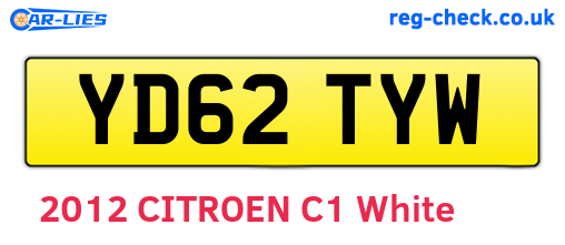 YD62TYW are the vehicle registration plates.