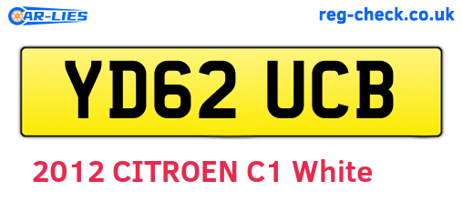 YD62UCB are the vehicle registration plates.
