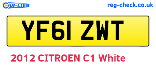 YF61ZWT are the vehicle registration plates.