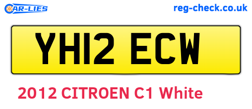 YH12ECW are the vehicle registration plates.