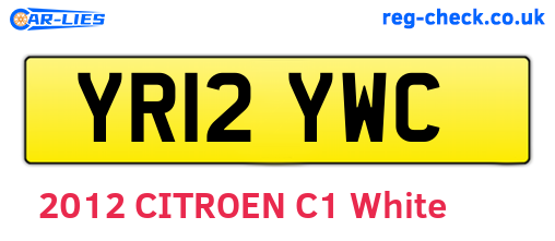 YR12YWC are the vehicle registration plates.
