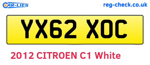 YX62XOC are the vehicle registration plates.