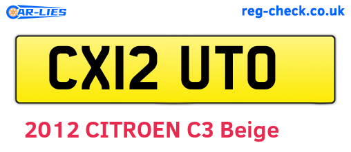 CX12UTO are the vehicle registration plates.