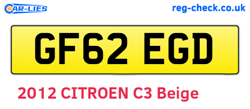GF62EGD are the vehicle registration plates.