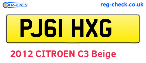 PJ61HXG are the vehicle registration plates.