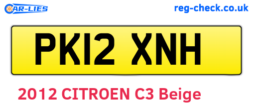PK12XNH are the vehicle registration plates.