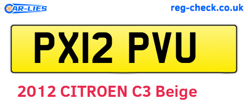 PX12PVU are the vehicle registration plates.