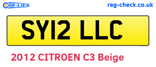 SY12LLC are the vehicle registration plates.