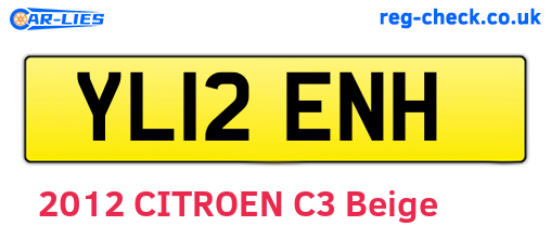 YL12ENH are the vehicle registration plates.