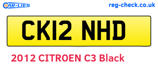 CK12NHD are the vehicle registration plates.