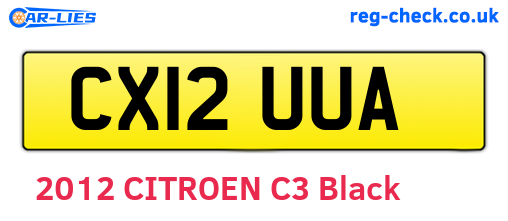 CX12UUA are the vehicle registration plates.