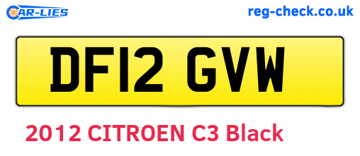 DF12GVW are the vehicle registration plates.