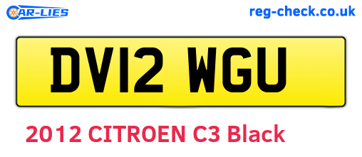 DV12WGU are the vehicle registration plates.