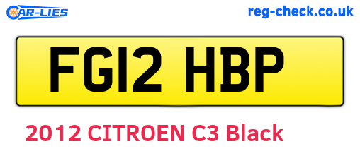 FG12HBP are the vehicle registration plates.
