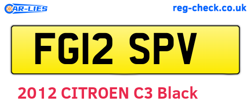 FG12SPV are the vehicle registration plates.