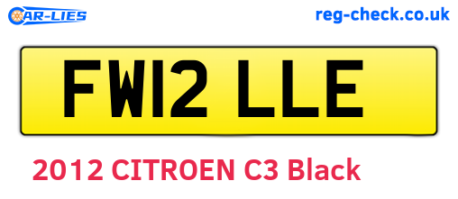 FW12LLE are the vehicle registration plates.