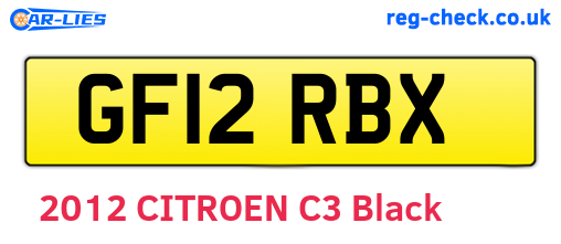 GF12RBX are the vehicle registration plates.