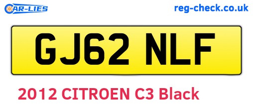 GJ62NLF are the vehicle registration plates.