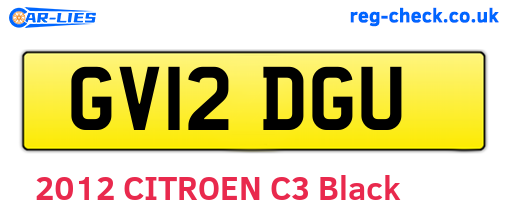 GV12DGU are the vehicle registration plates.