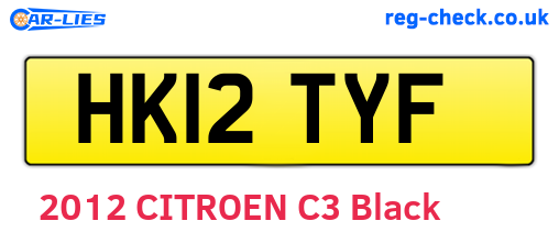 HK12TYF are the vehicle registration plates.
