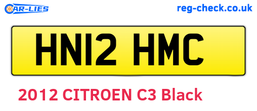 HN12HMC are the vehicle registration plates.