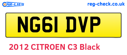 NG61DVP are the vehicle registration plates.