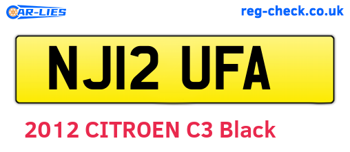 NJ12UFA are the vehicle registration plates.