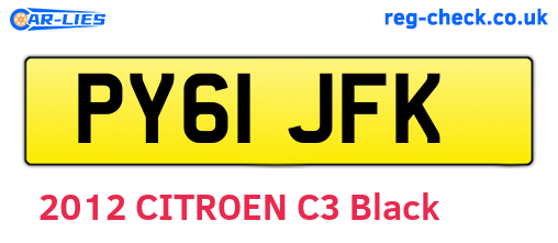 PY61JFK are the vehicle registration plates.