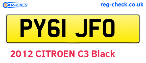 PY61JFO are the vehicle registration plates.