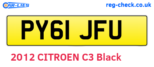 PY61JFU are the vehicle registration plates.