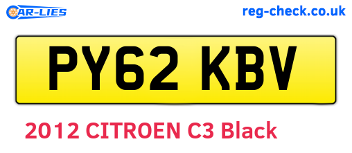 PY62KBV are the vehicle registration plates.