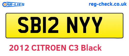 SB12NYY are the vehicle registration plates.