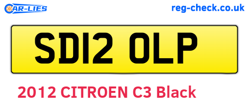 SD12OLP are the vehicle registration plates.