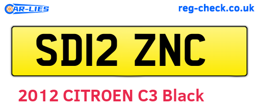 SD12ZNC are the vehicle registration plates.