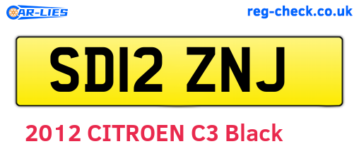 SD12ZNJ are the vehicle registration plates.