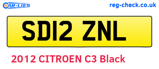 SD12ZNL are the vehicle registration plates.