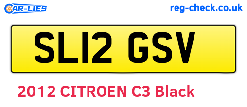 SL12GSV are the vehicle registration plates.