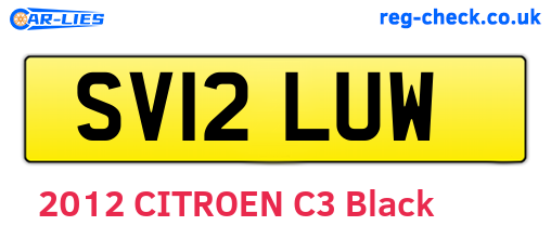 SV12LUW are the vehicle registration plates.