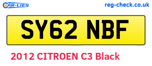 SY62NBF are the vehicle registration plates.