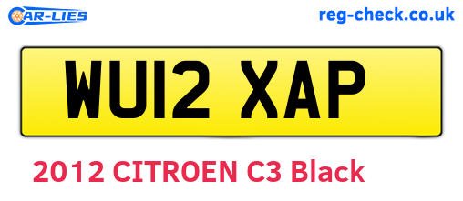 WU12XAP are the vehicle registration plates.
