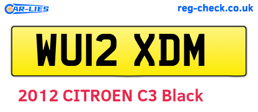 WU12XDM are the vehicle registration plates.