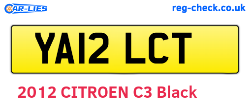 YA12LCT are the vehicle registration plates.