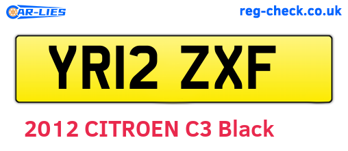 YR12ZXF are the vehicle registration plates.